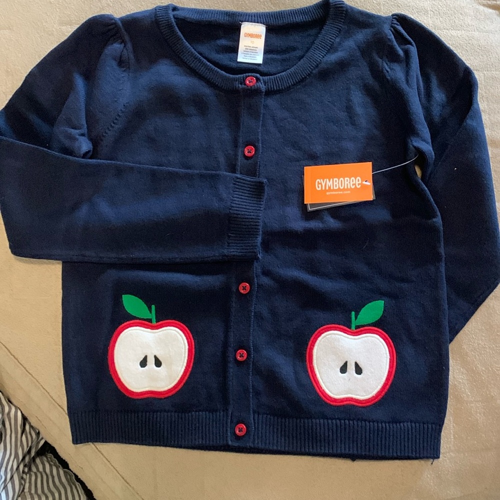 Navy Blue Gymboree Apple Cardigan